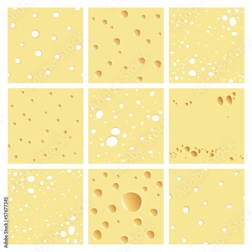 Vector Set of Cheese Seamless Patterns