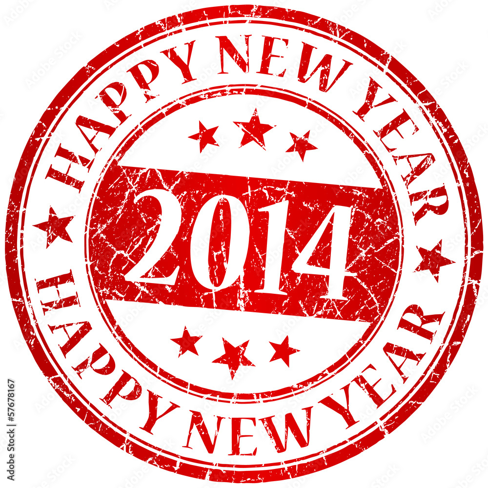 Happy new year 2014 red vector grunge stamp Happy new year 2014 red vector grunge stamp
