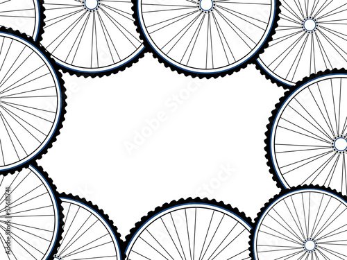 Bicycle wheels background  wheel set isolated on white