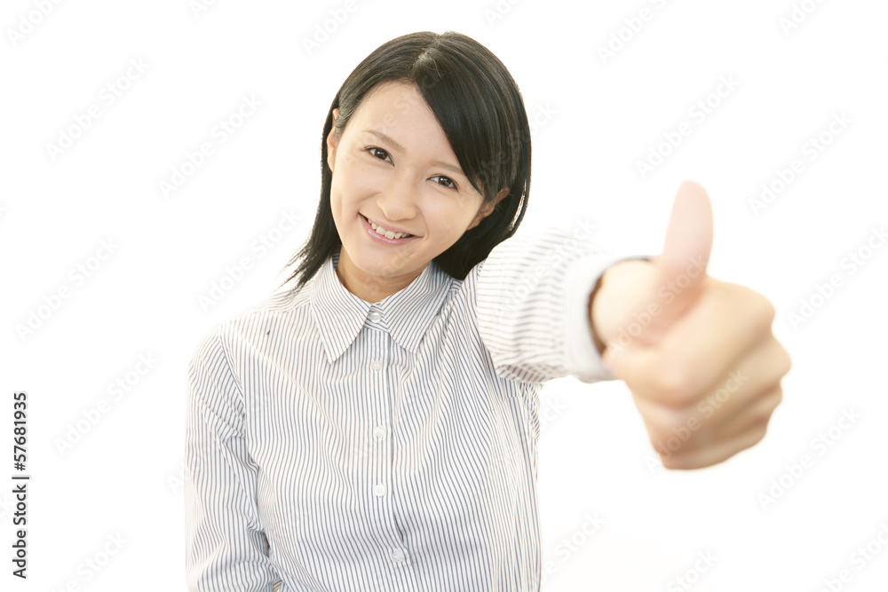 ガッツポーズの女性 ガッツポーズの女性