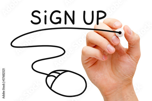 Foto Hand Drawing Sign Up Concept
