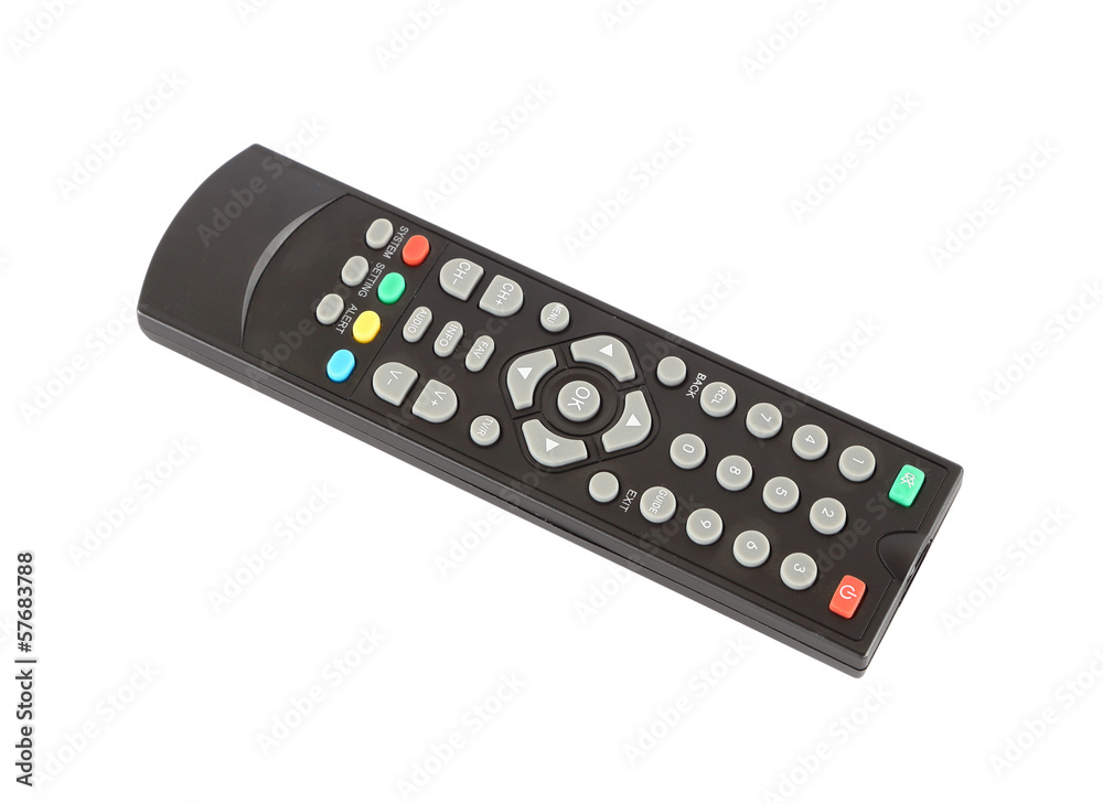 TV remote control on white background TV remote control on white background