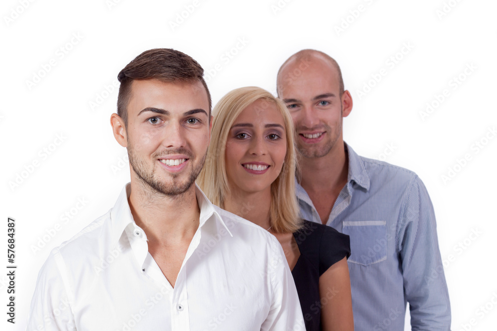 junges erfolgreiches team portrait isoliert junges erfolgreiches team portrait isoliert