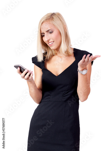 junge attraktive geschäftsfrau mit smartphone