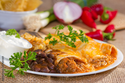Photography Southwest beef enchilada.