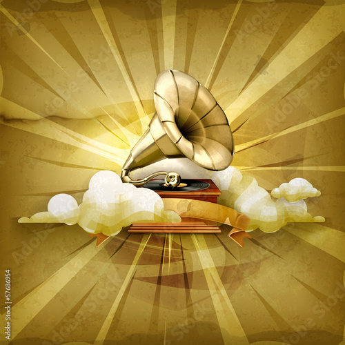 Gramophone, old style background