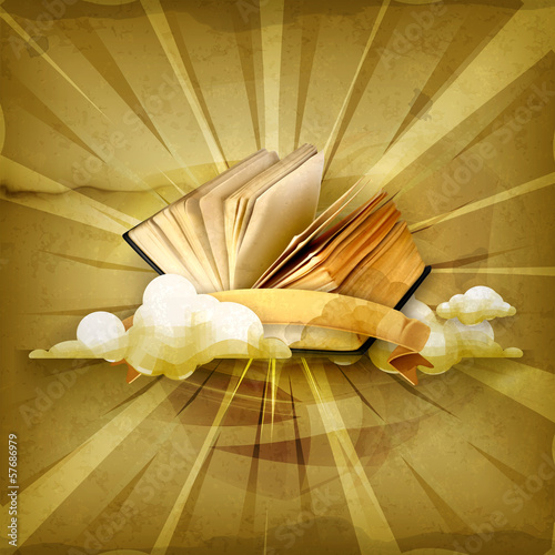 Open book, old style background