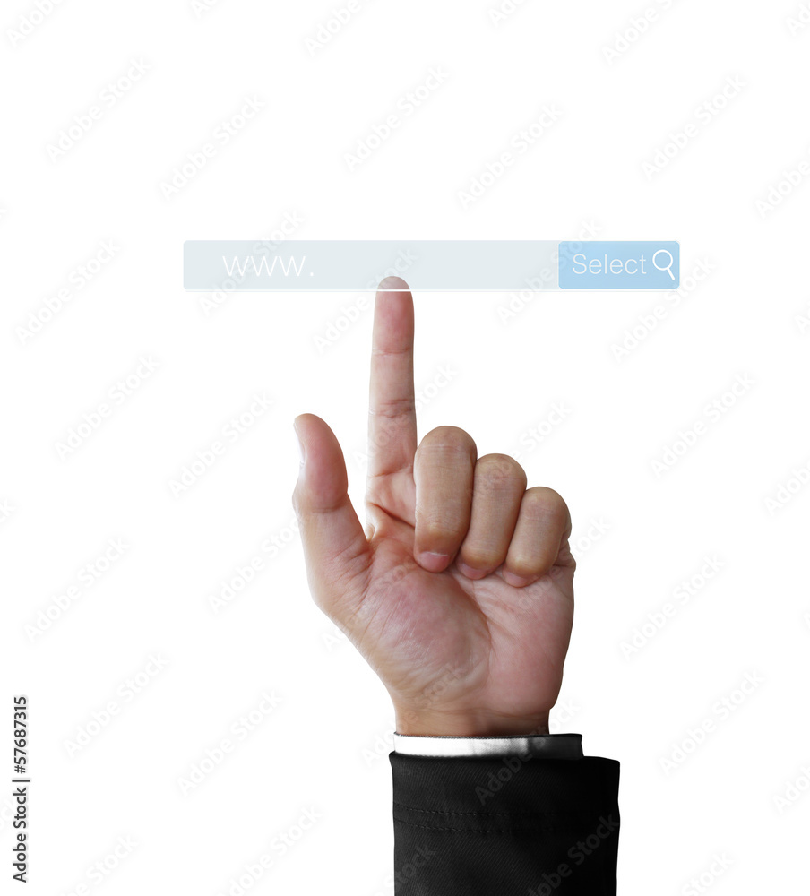 pushing on a touch screen interface pushing on a touch screen interface
