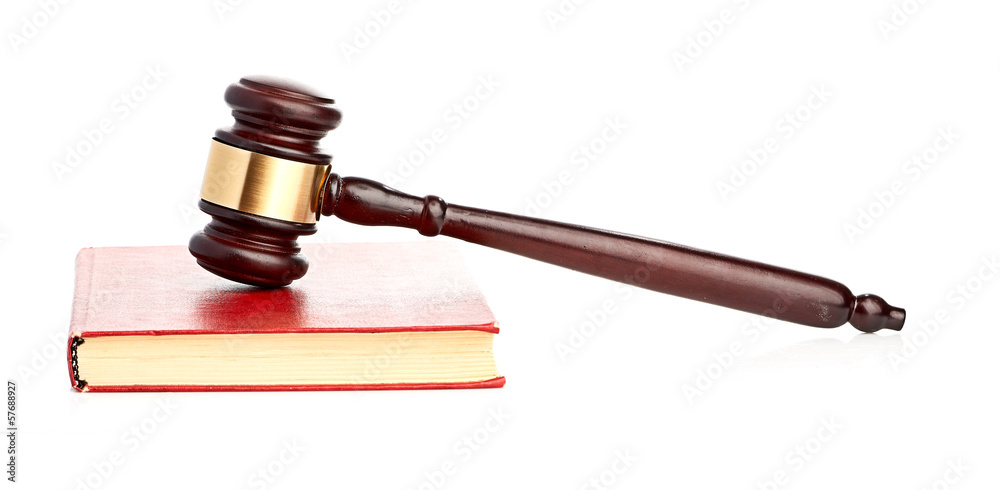 Judge's gavel on red legal book Judge's gavel on red legal book