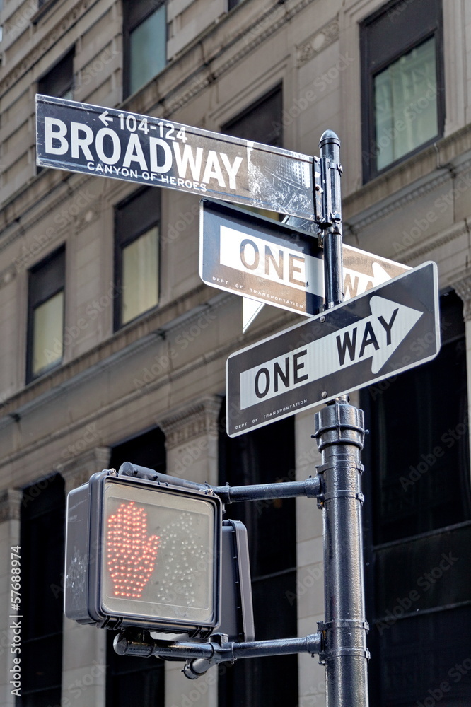 Naklejka premium Brodway one way