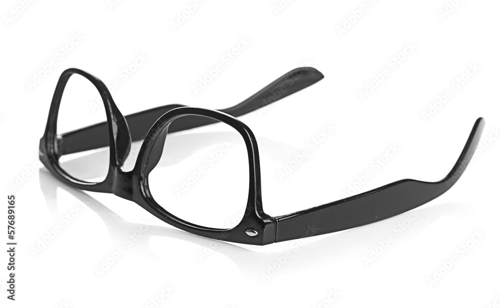 black glasses on a white background black glasses on a white background