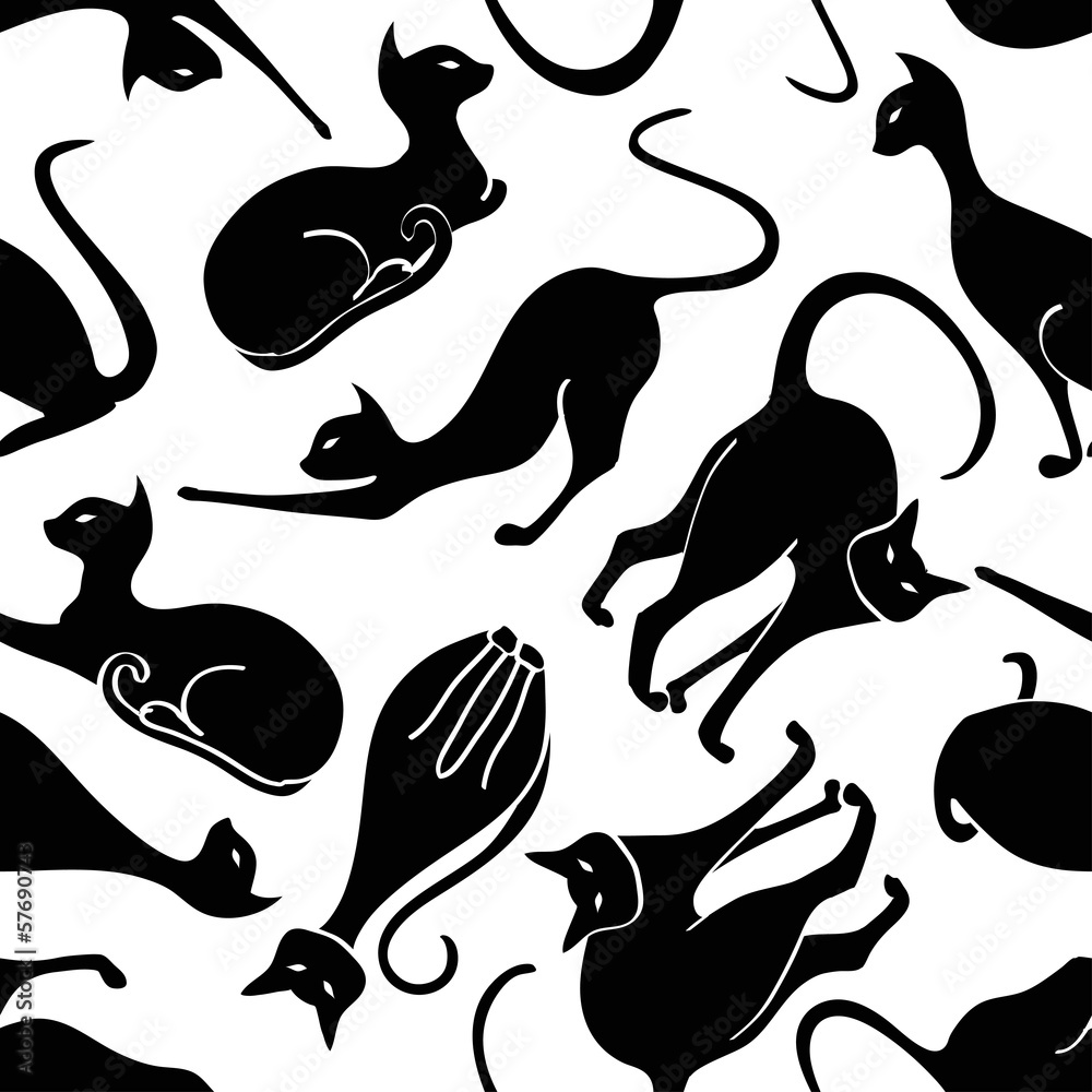 Obraz premium Seamless pattern of cats