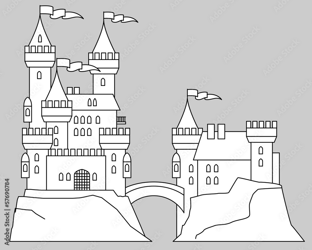 Castle fairy tale, vector illustration