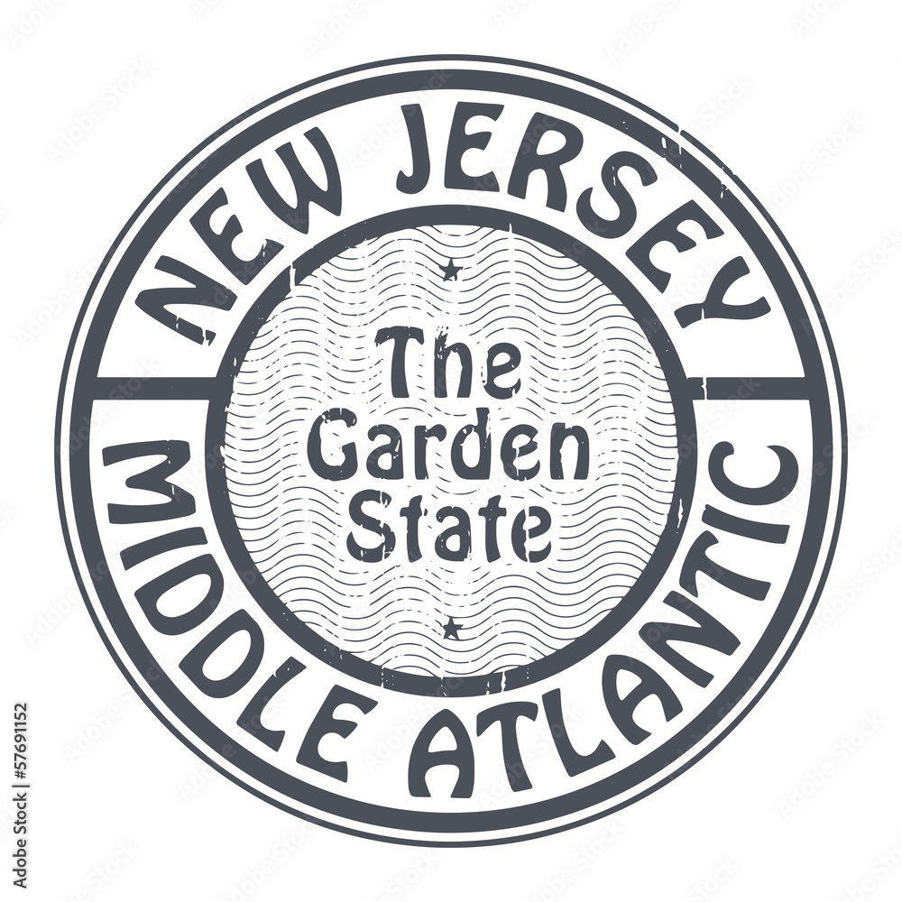 Grunge rubber stamp with name of New Jersey, Middle Atlantic Grunge rubber stamp with name of New Jersey, Middle Atlantic