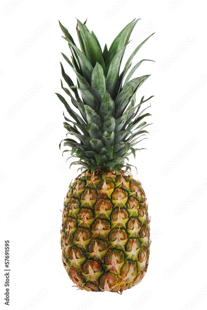 Ripe whole pineapple isolated on white background. Ripe whole pineapple isolated on white background.