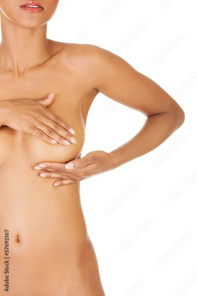Breasts self-examination. Anti-cancer concept. Breasts self-examination. Anti-cancer concept.