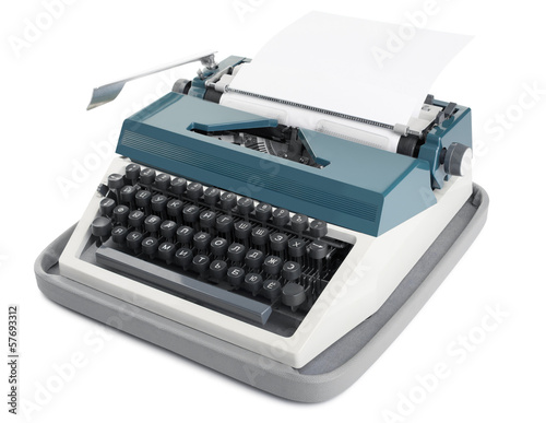 Typewriter with paper