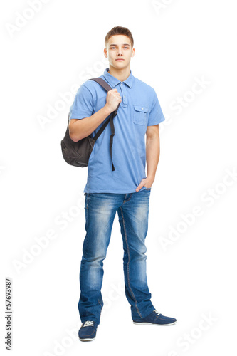 smiling student with backpack