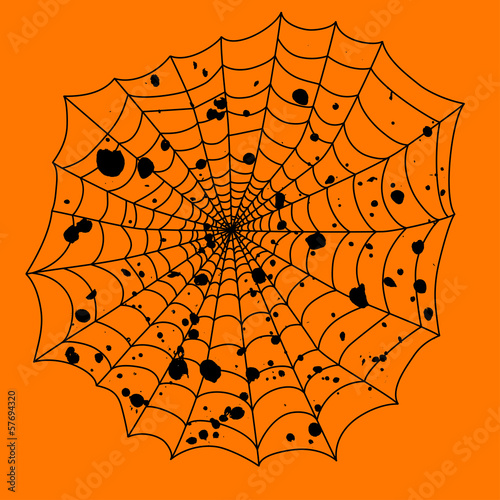 black spider web for the holiday Halloween vector