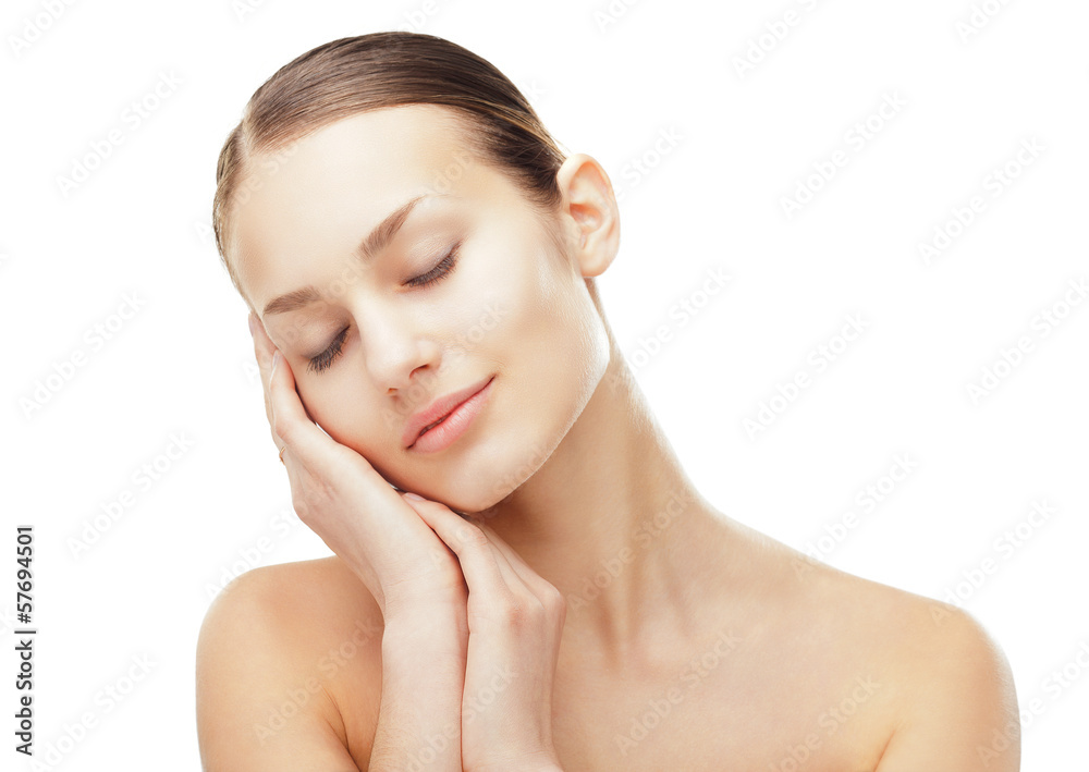 Beautiful young woman with eyes closed Beautiful young woman with eyes closed