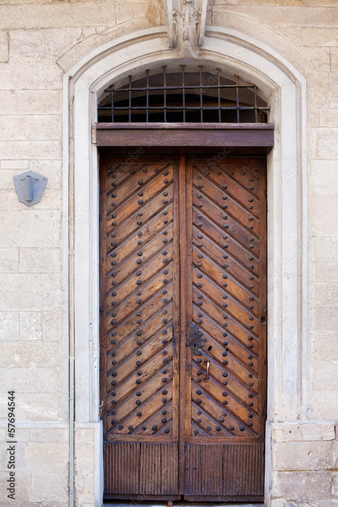 brown wooden door