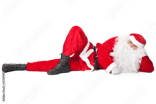 Santa Claus lying
