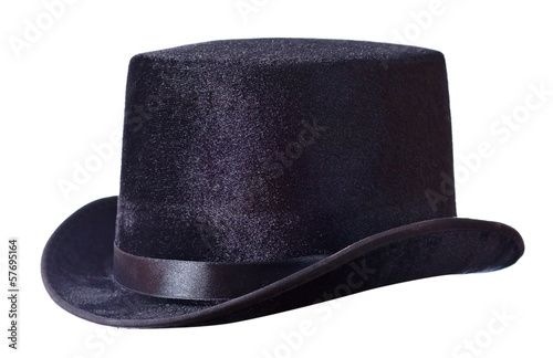 Black top hat on white