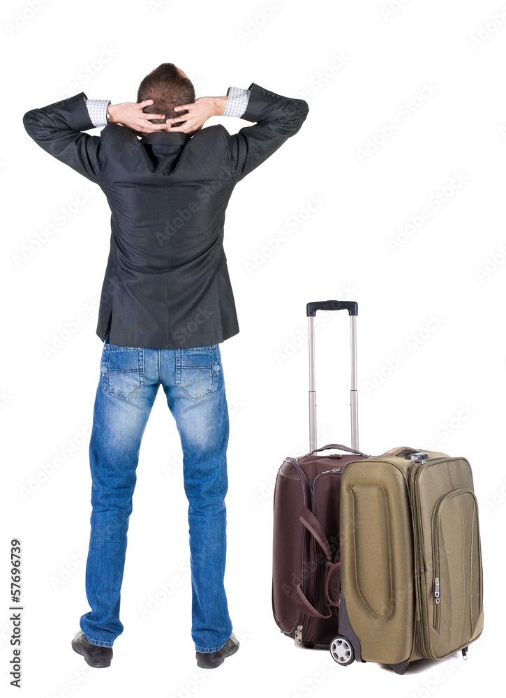 Businessman traveling with suitcas Businessman traveling with suitcas