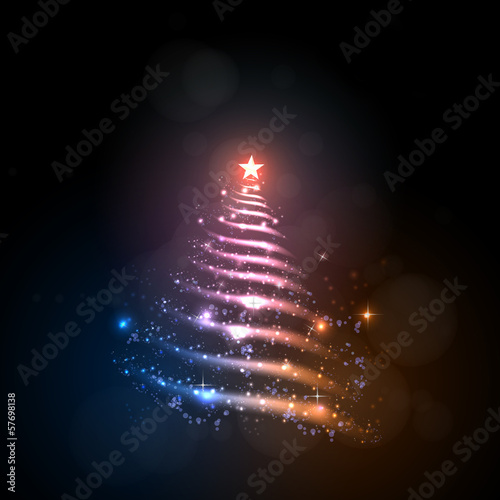 Abstract christmas tree, easy all editable