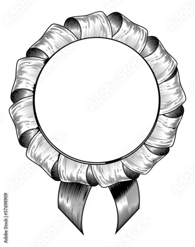 Vintage woodcut style rosette