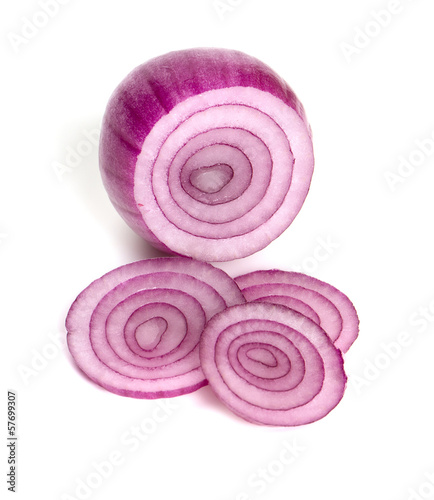 red onions isolated on white