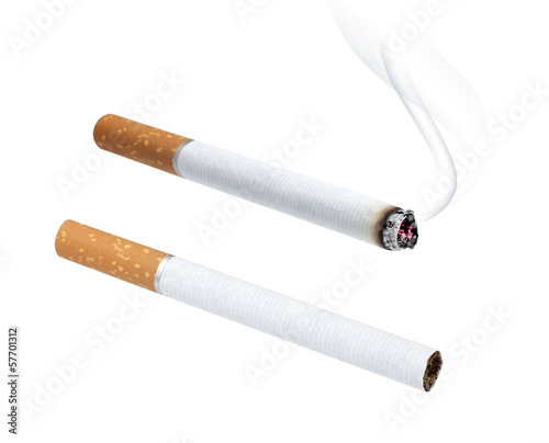 Cigarette isolated on white. Clipping path