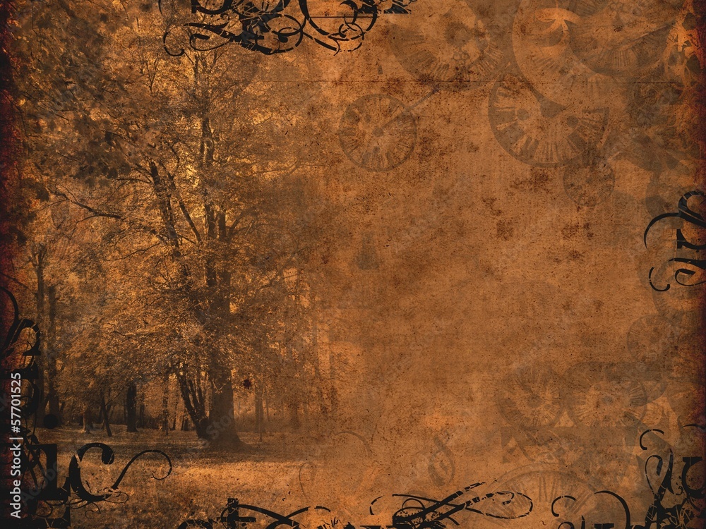 melancholy autumnal background - obrazy, fototapety, plakaty 