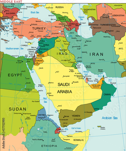 World Earth Middle East Continent Country Map