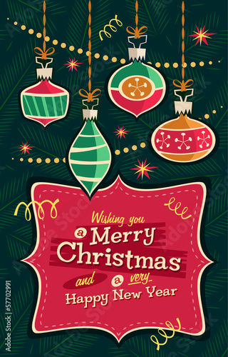 Christmas ornaments. Vector illustration.