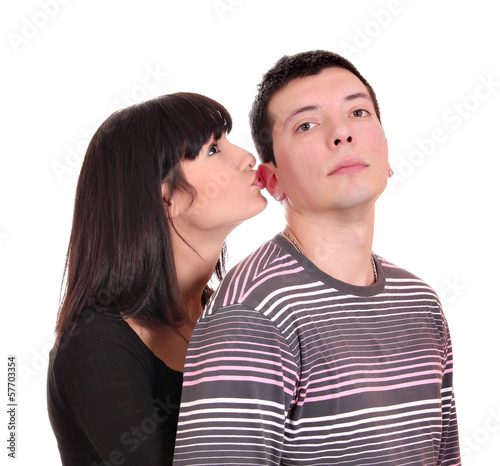 young couple on white background