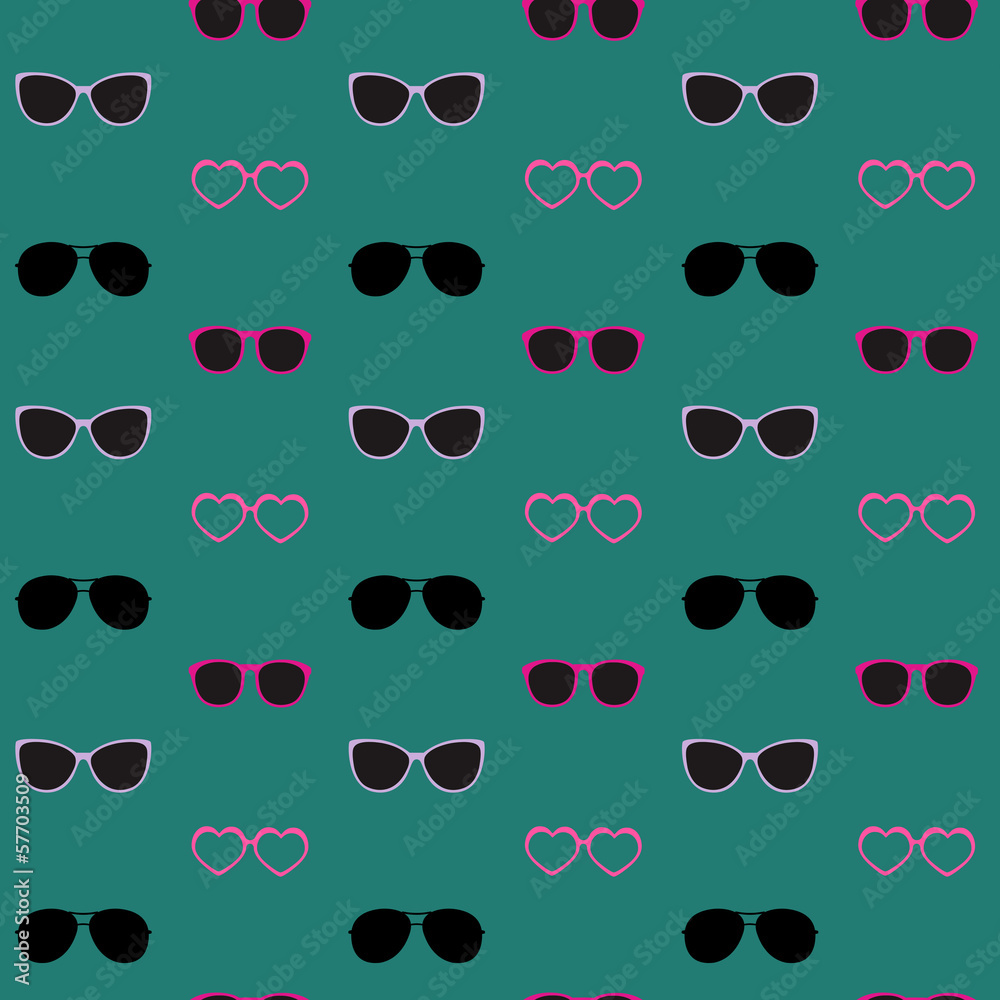 Fototapeta premium Glasses Vector Seamless Pattern