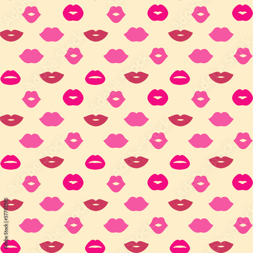 Lips Vector Seamless Pattern
