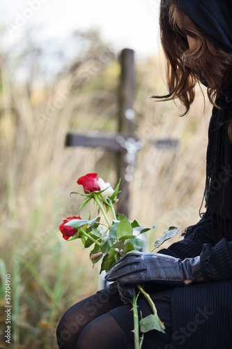 Grieving widow