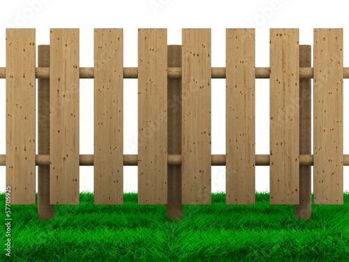 wooden fence on white backg...
