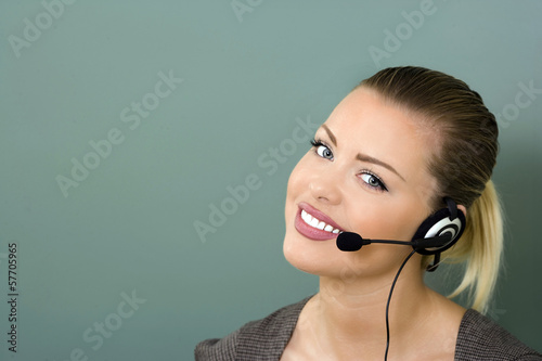 Canvas Print Support phone operator in headset