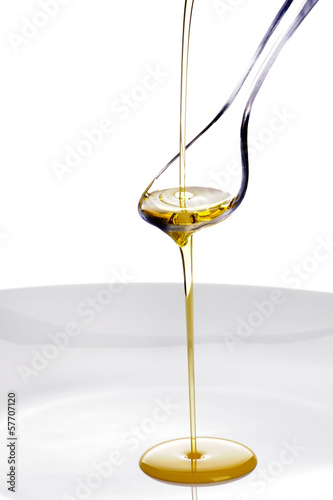 Olive Oil poured onto a spoon
