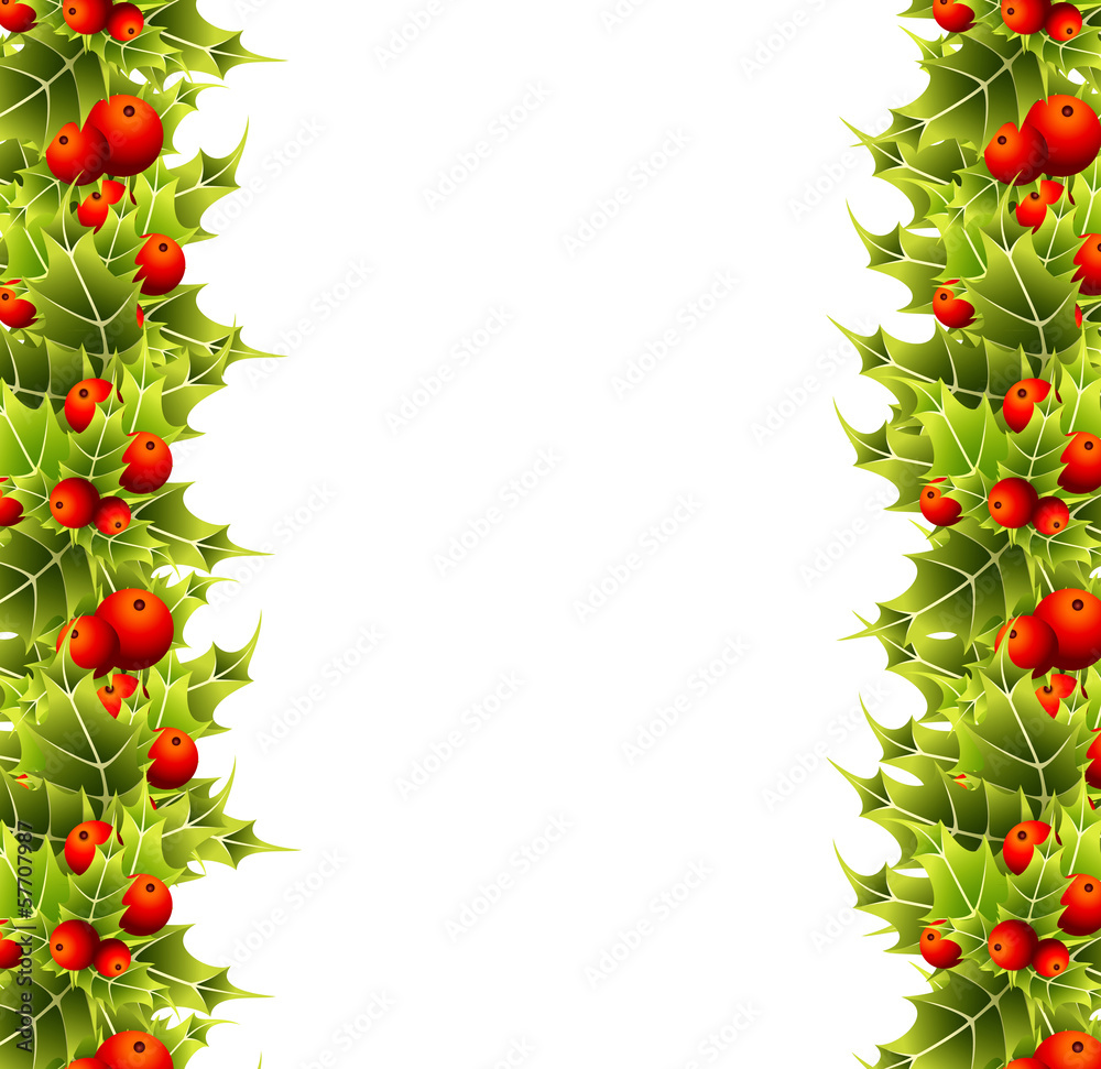 Fototapeta premium christmas holly frame