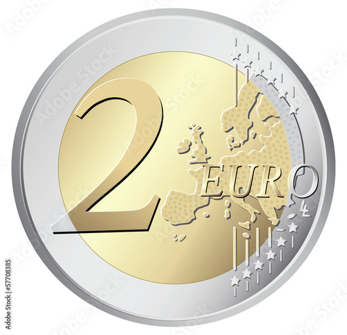 Two euro coin vector illustration