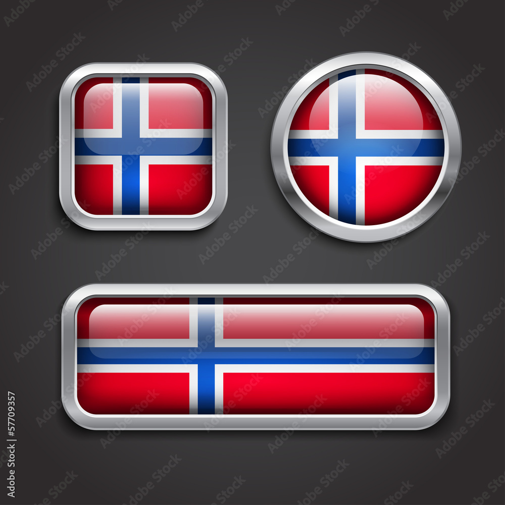 Obraz premium Norway flag glass buttons