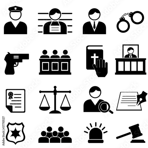Legal, justice and court icons