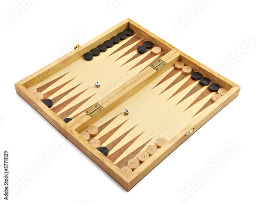 Slika na platnu Backgammon on white background