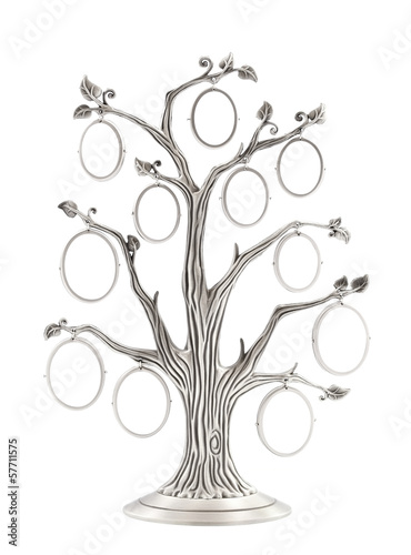 Family tree silver photo frame