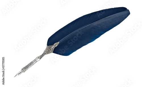 Feather quill isolated on white background