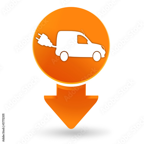 véhicule utilitaire électrique sur signet orange